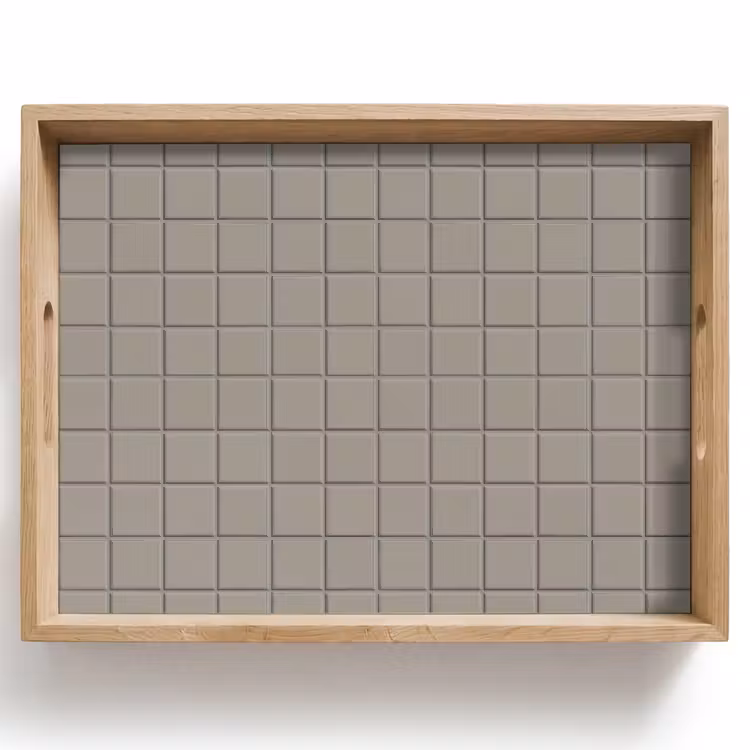 Tablett - Fliese - Muster Kieselstein - Grau — 1