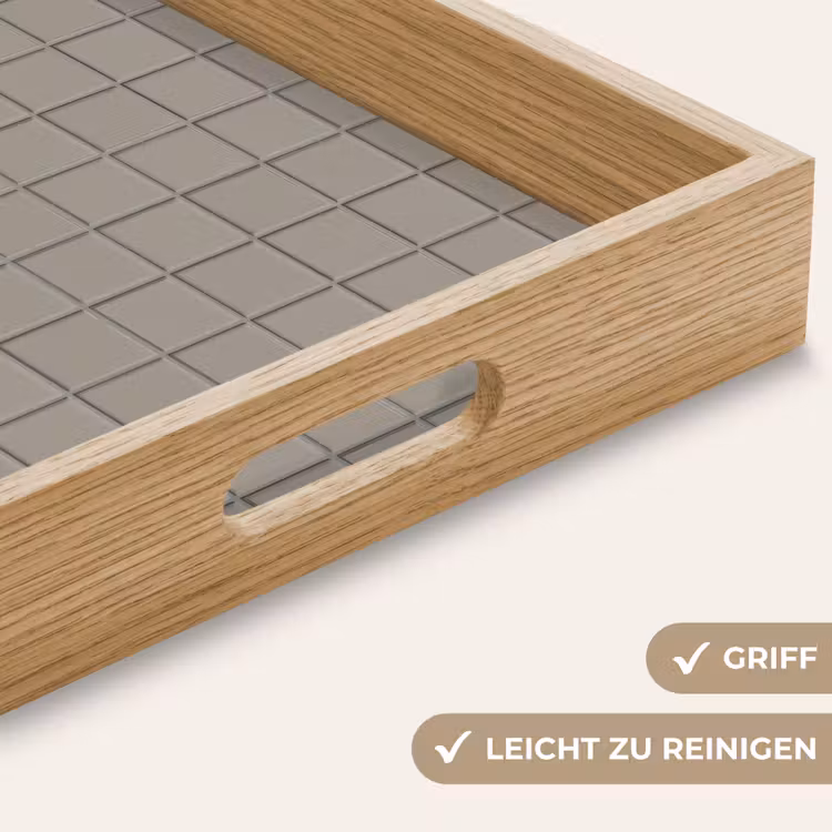 Tablett - Fliese - Muster Kieselstein - Grau — 8