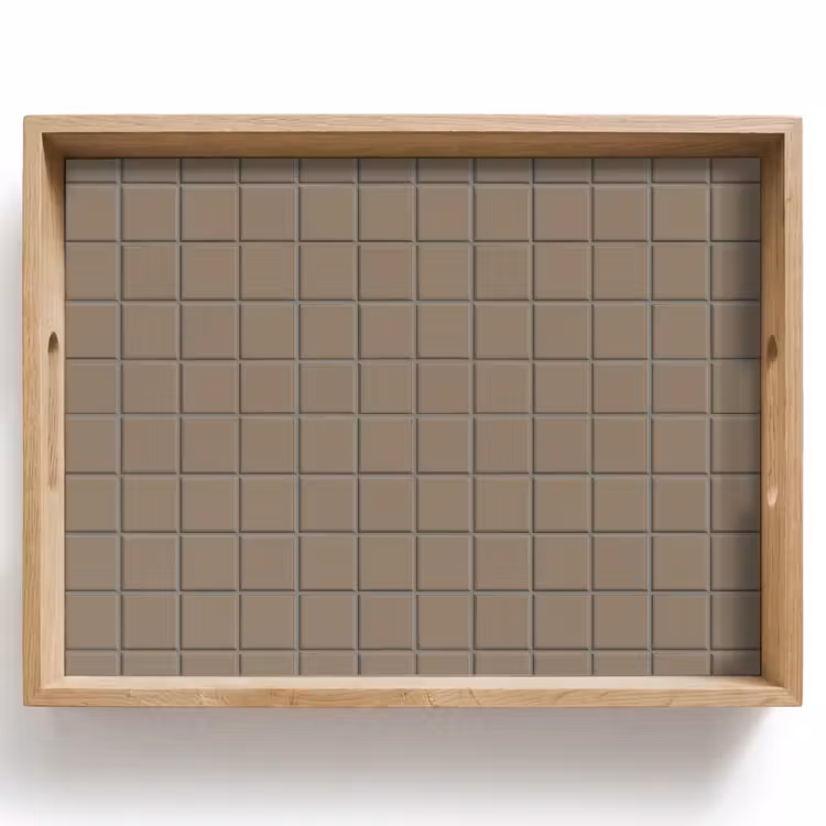 Tablett - Fliese - Muster - Taupe — 1