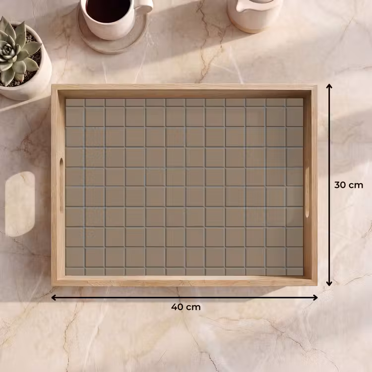 Tablett - Fliese - Muster - Taupe — 7