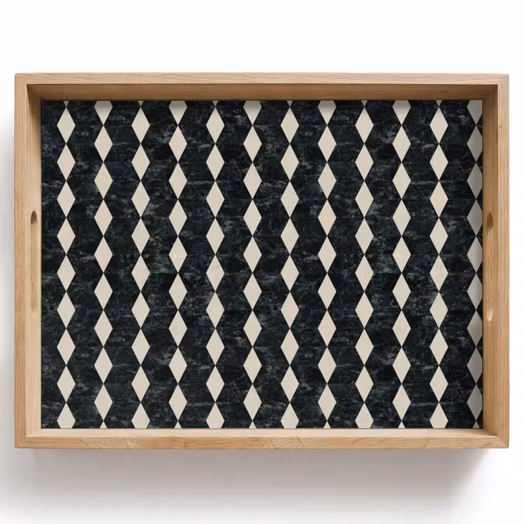 Tablett - Geometrisch - Muster - Marmor - Grün — 1