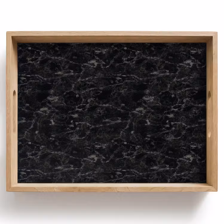 Tablett - Marmor - Adern - Schwarz — 1