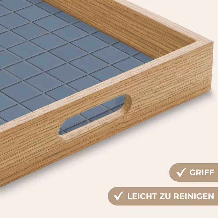 Tablett - Muster - Fliese - Blaugrau — 8