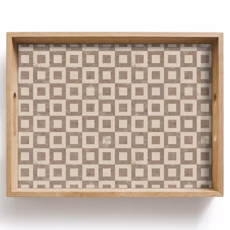 Tablett - Muster - Marmor - Beige — 1