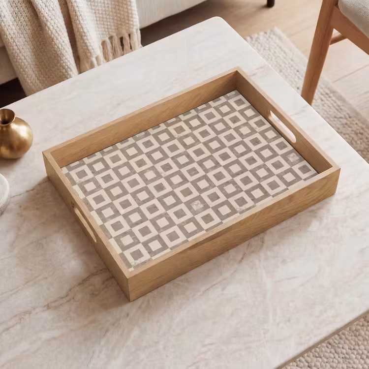Tablett - Muster - Marmor - Beige — 2