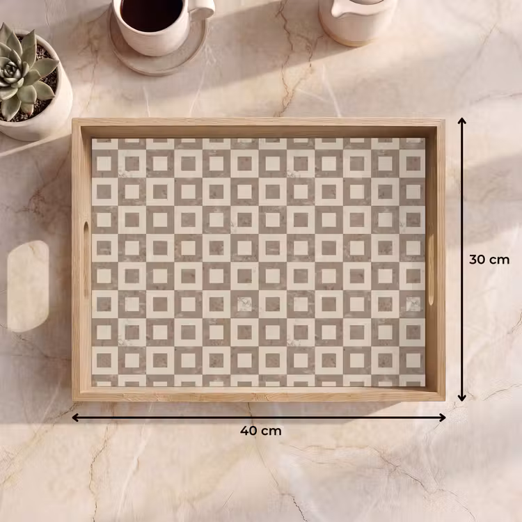 Tablett - Muster - Marmor - Beige — 7