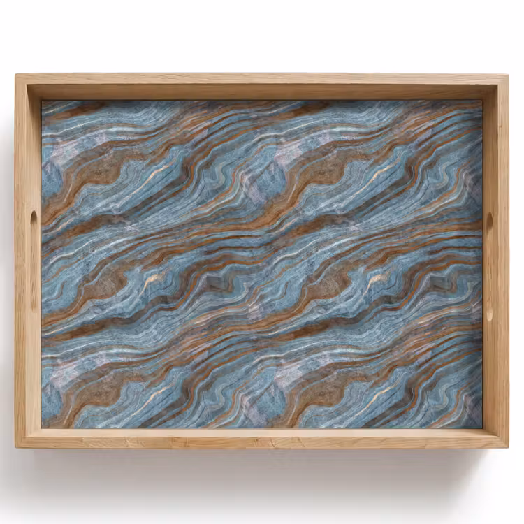 Tablett - Muster - Stein - Blau — 1