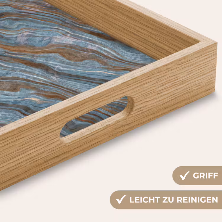 Tablett - Muster - Stein - Blau — 8