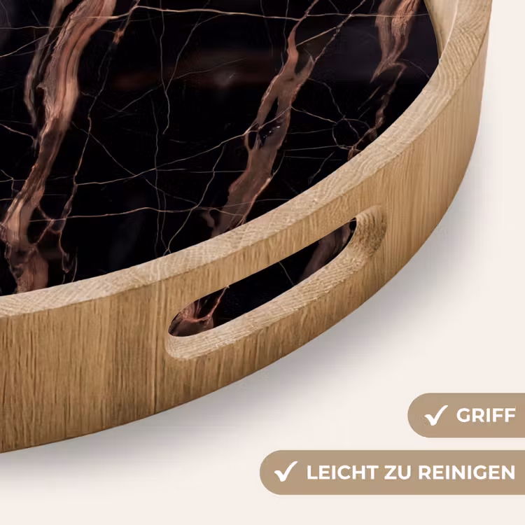 Tablett - Marmor – Gold – Muster – Luxus – Schwarz — 8