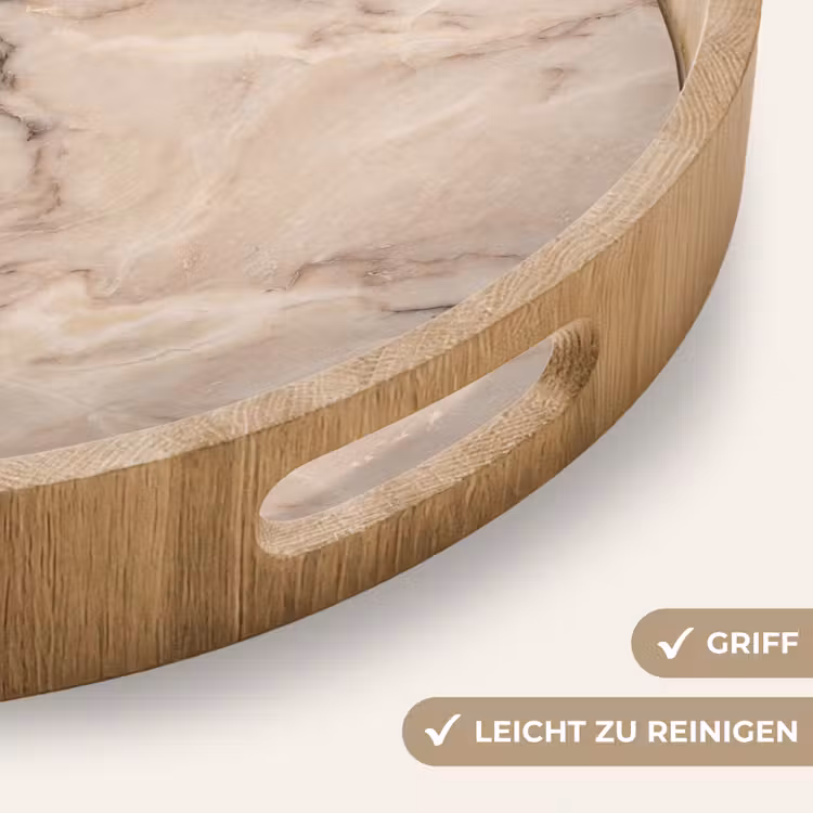 Tablett - Marmor – Muster – Abstrakt – Modern – Beige — 8