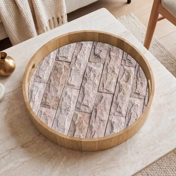 Tablett - Mauer – Stein – rau – beige – Struktur — 2