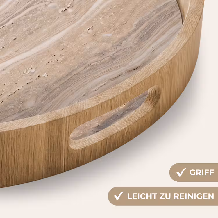 Tablett - Stein – Muster – Struktur – Natürlich – Beige — 8