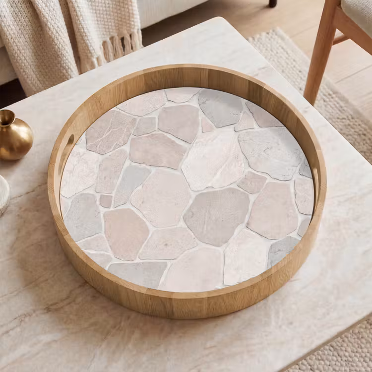 Tablett - Stein – Muster – Textur – Beige — 2