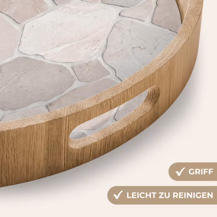 Tablett - Stein – Muster – Textur – Beige — 8