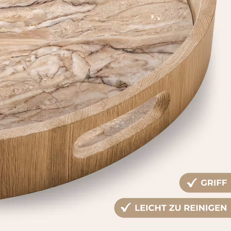 Tablett - Textur – Adern – Abstrakt – Modern – Beige — 8