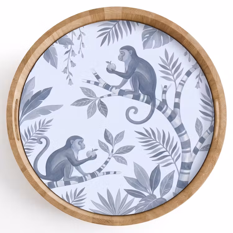 Tablett - Affe – Baum – Blätter – Dschungel – Illustration — 1