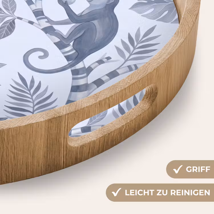 Tablett - Affe – Baum – Blätter – Dschungel – Illustration — 8