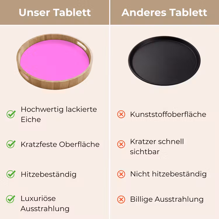 Tablett - Hell – Orchidee – Rosa — 9