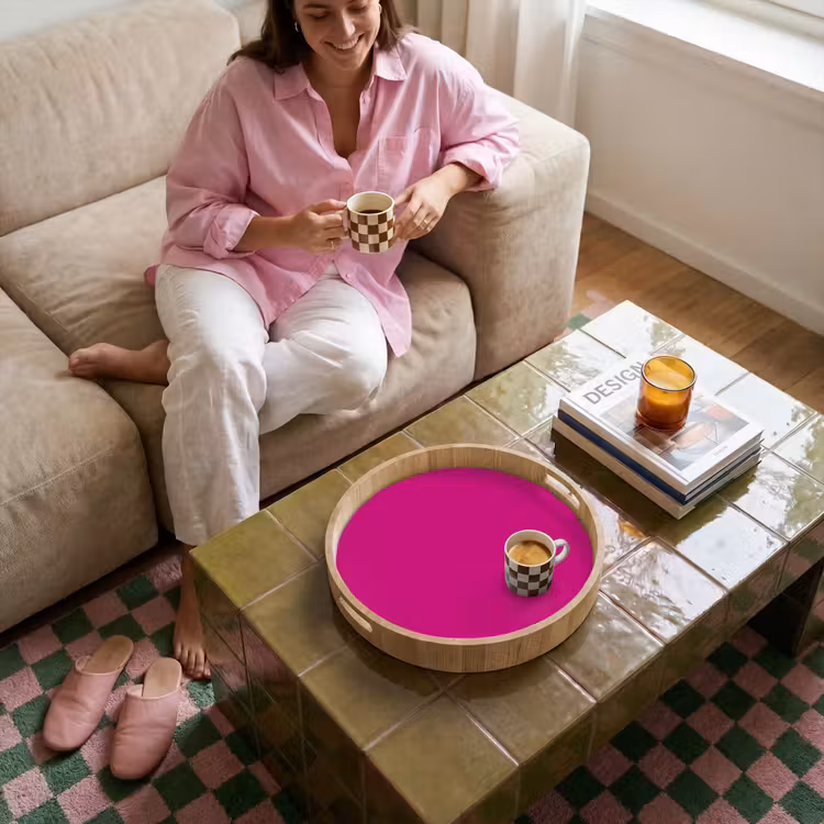 Tablett - Samt – Magenta – Rosa — 4