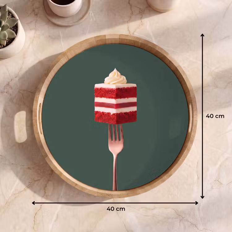 Tablett - Kuchen – Gabel – Rot — 7