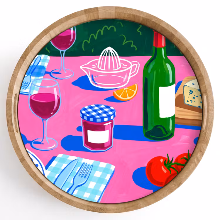 Tablett - Essen – Tisch – Illustration — 1