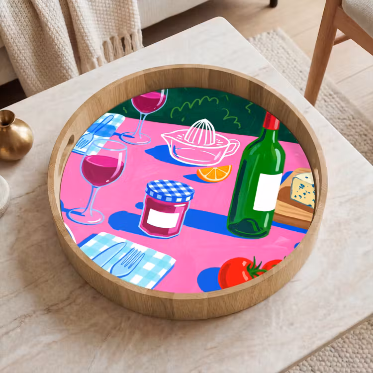 Tablett - Essen – Tisch – Illustration — 2