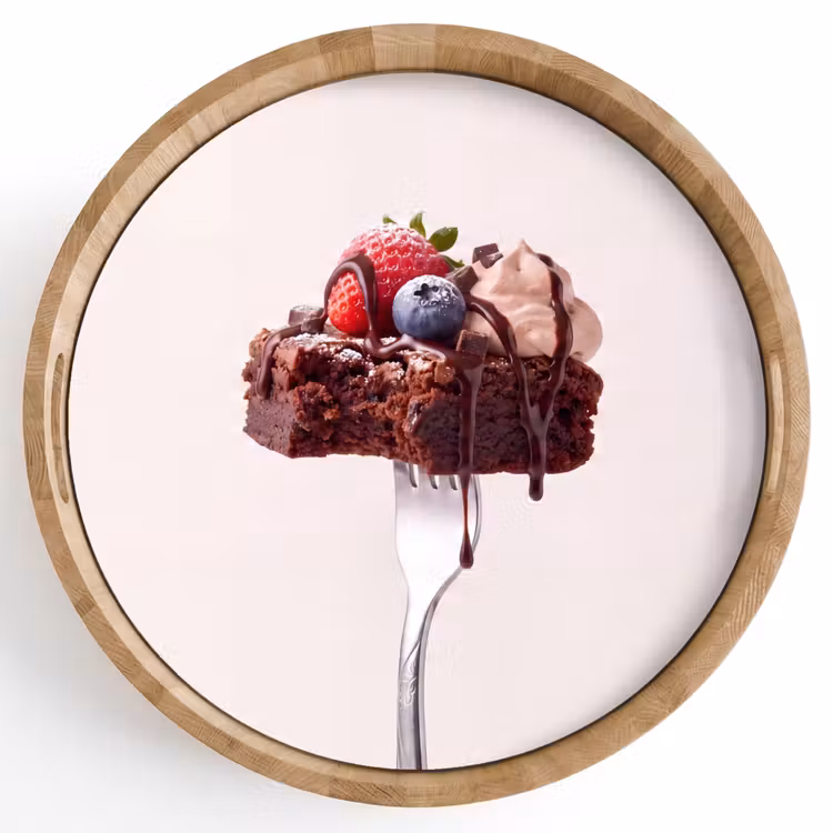 Tablett - Gabel – Brownie – Erdbeere — 1