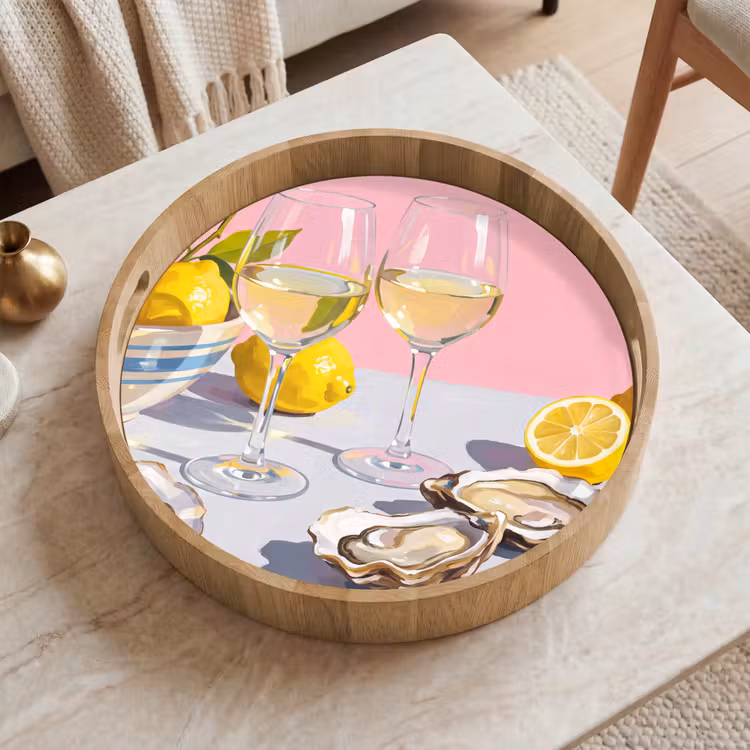 Tablett - Zitrone – Wein – Essen — 2