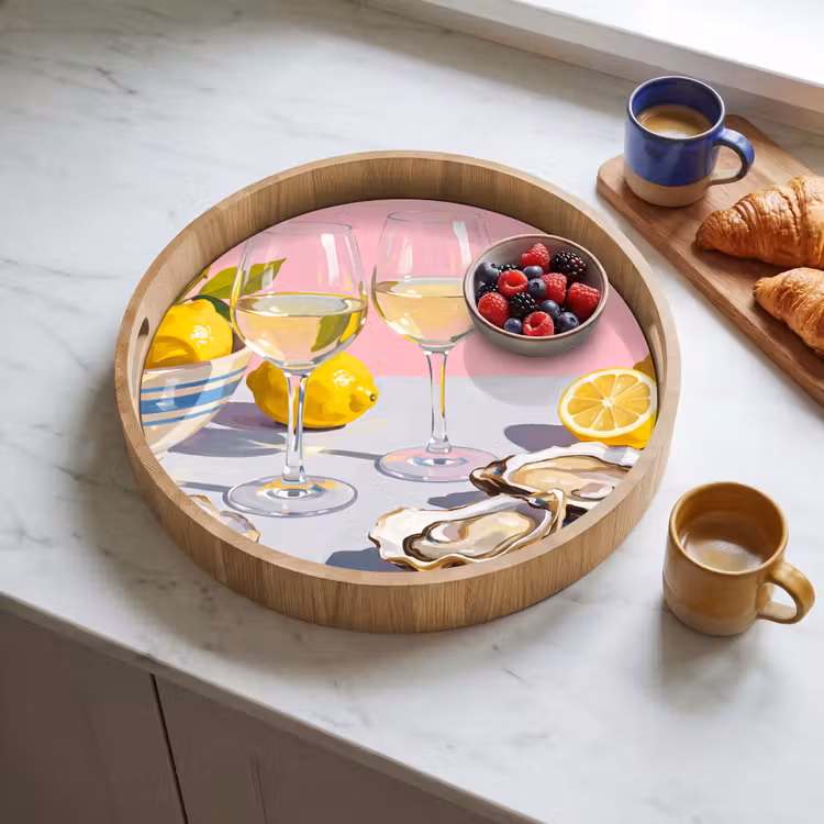 Tablett - Zitrone – Wein – Essen — 3