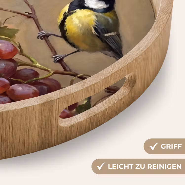 Tablett - Vogel – Trauben – Stillleben — 8