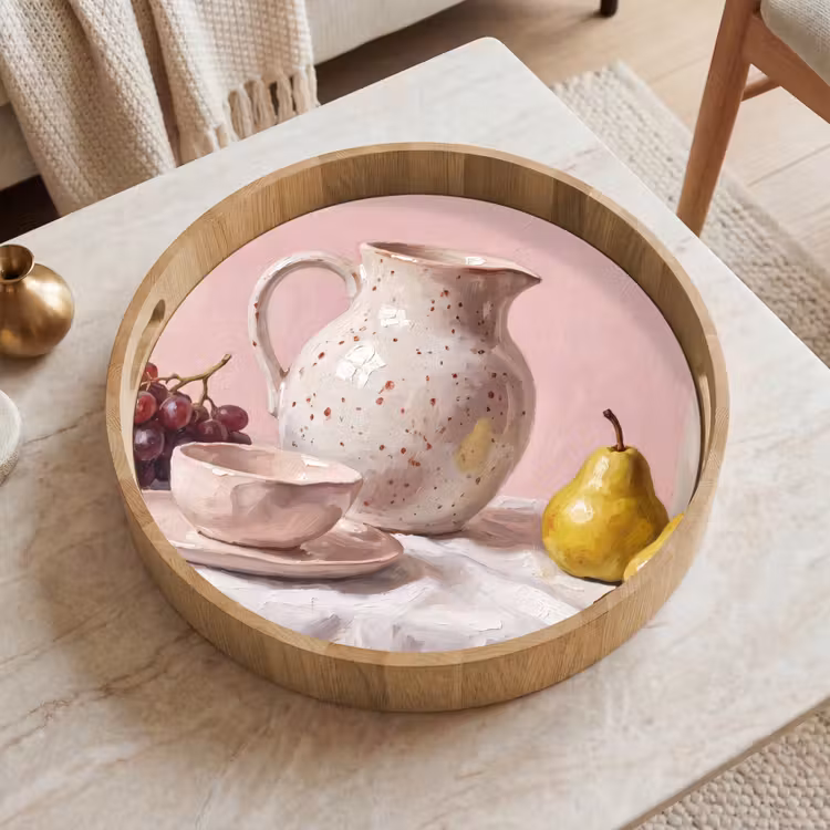 Tablett - Stillleben – Obst – Rosa — 2