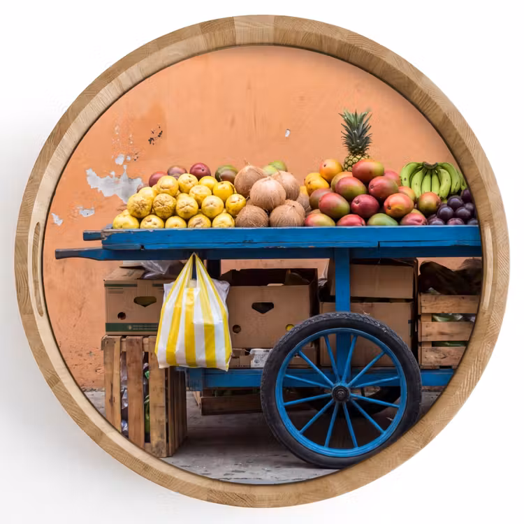 Tablett - Obst – Kar – Straße — 1