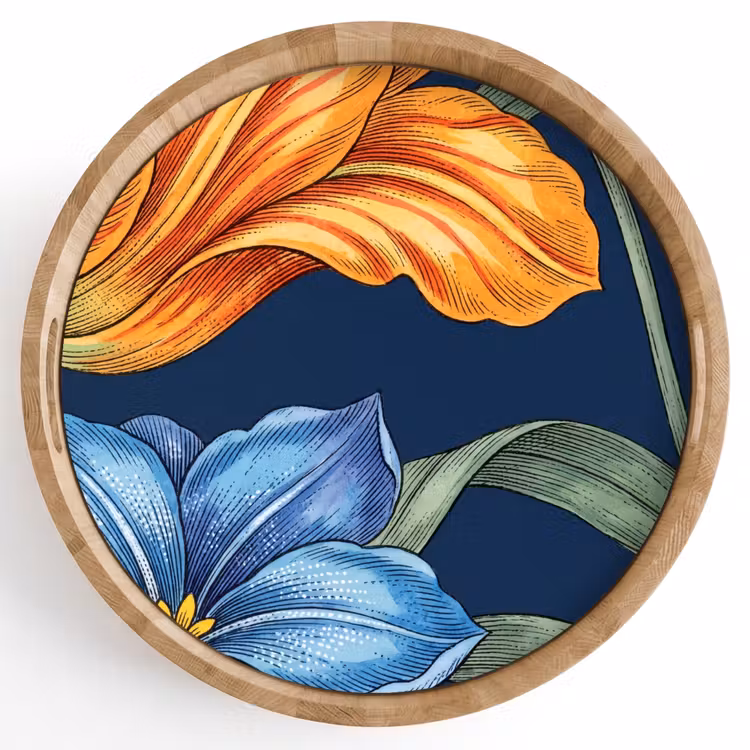 Tablett - Blumen – Botanik – Muster — 1
