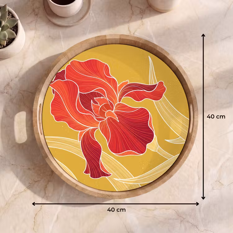 Tablett - Blumen – Illustration – Rot — 7