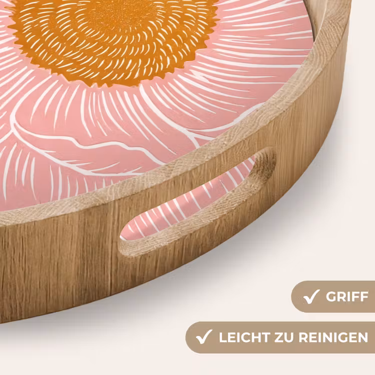 Tablett - Blumen – Rosa – Illustration — 8
