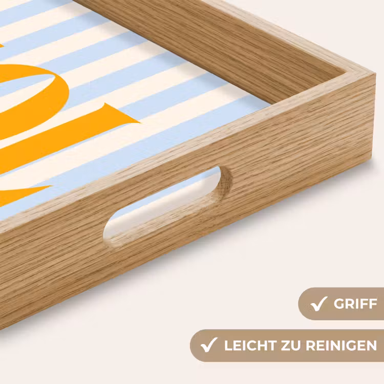 Tablett - Orange – Blau – Streifen – Sol — 8