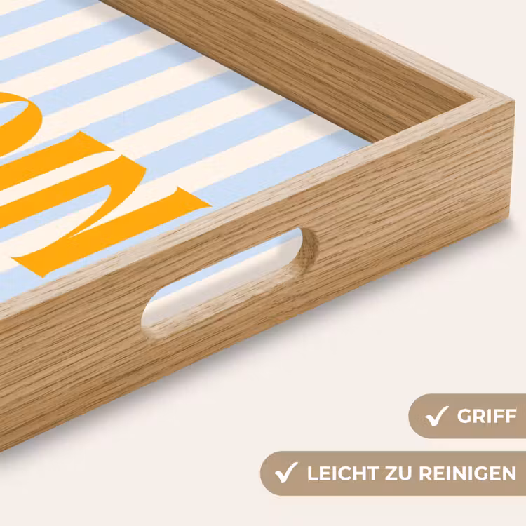 Tablett - Orange – Blau – Streifen – Moin — 8