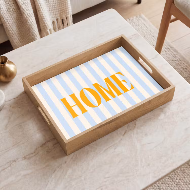 Tablett - Orange – Blau – Streifen – Startseite — 2
