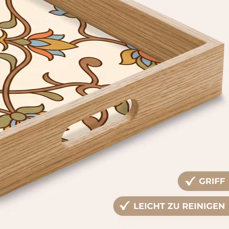 Tablett - Muster – Blumen – Ornament – Bunt — 8