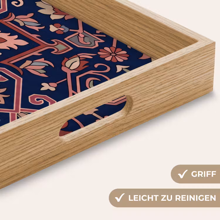 Tablett - Muster – Orientalisch – Blumig – Blau – Klassisch — 8