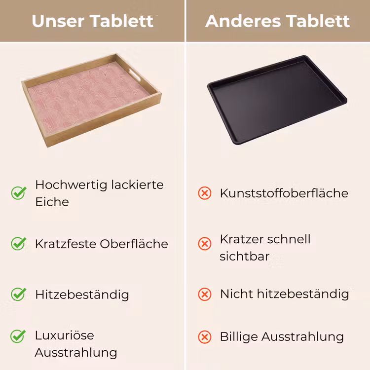 Tablett - Altrosa – Bögen – Deko – Linien — 9