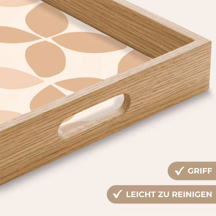 Tablett - Beige – Blätter – Minimalistisch – Muster — 8