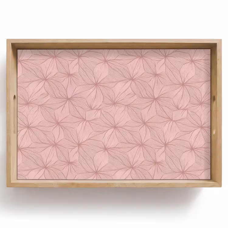 Tablett - Blassrosa – Blumen – Relief – Textur — 1
