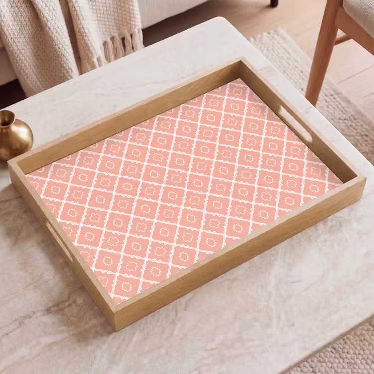 Tablett - Lachsrosa – Geometrisch – Elegant – Muster — 2