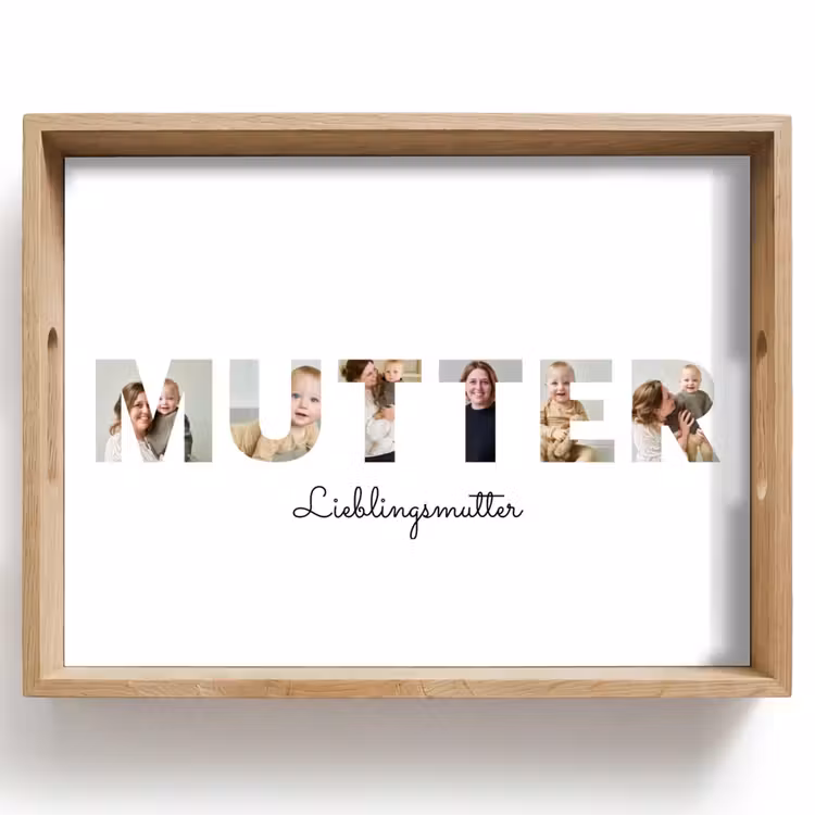 Tablett - Lieblingsmutter – Buchstaben-Collage — 1