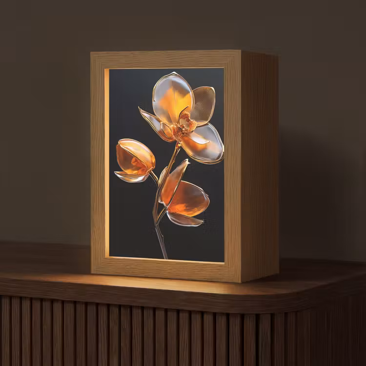 Tischlampe - Blume - Orchidee - Orange — 1
