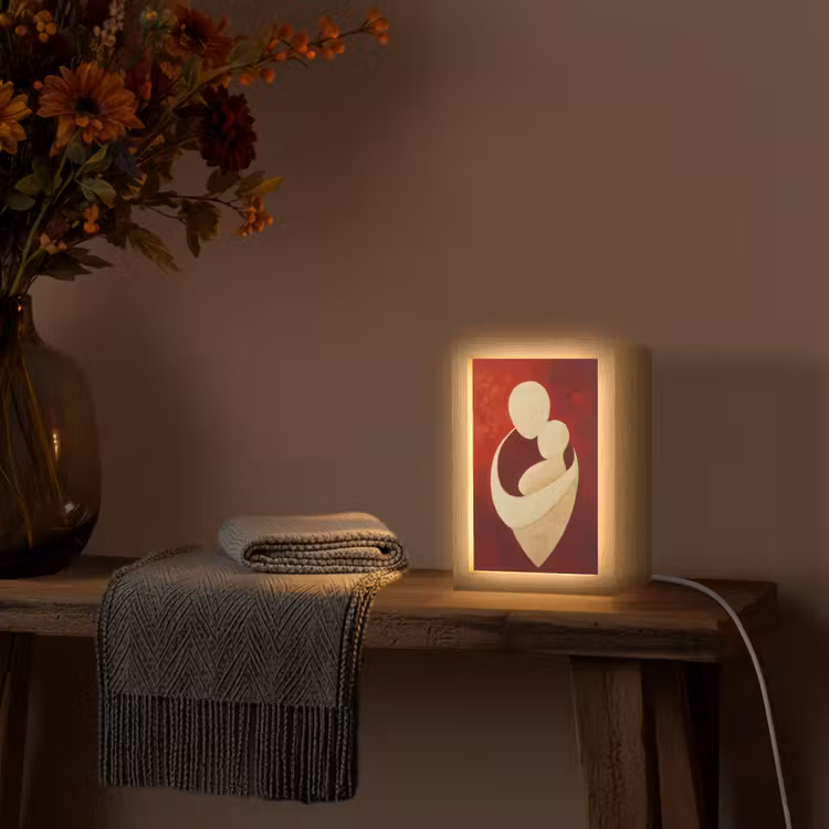 Tischlampe - Abstrakt - Mutter - Kind - Rot — 2