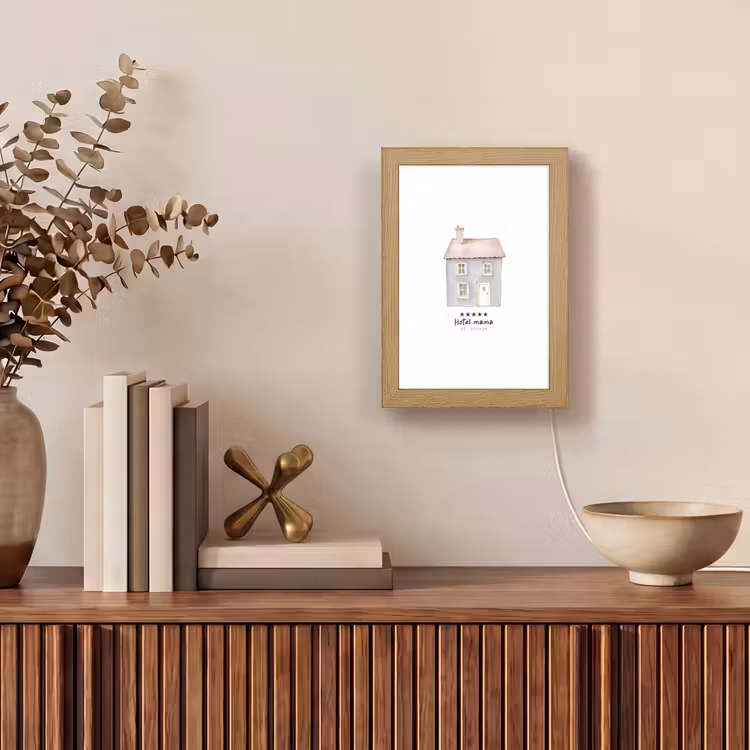 Tischlampe - Hellblau - Haus - Mutti - Text — 4