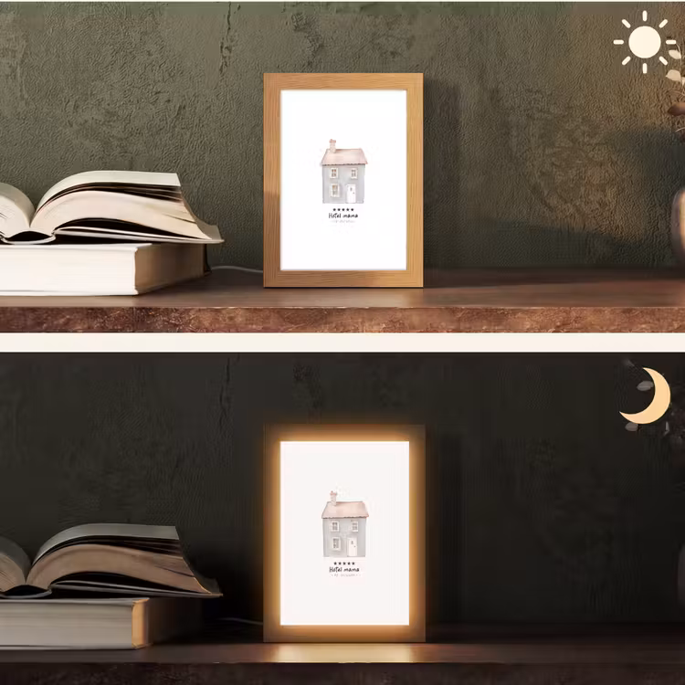 Tischlampe - Hellblau - Haus - Mutti - Text — 5