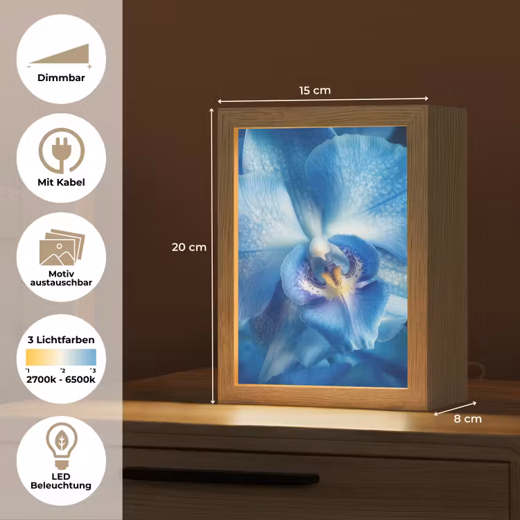 Tischlampe - Blau - Orchidee - Elegeant — 7